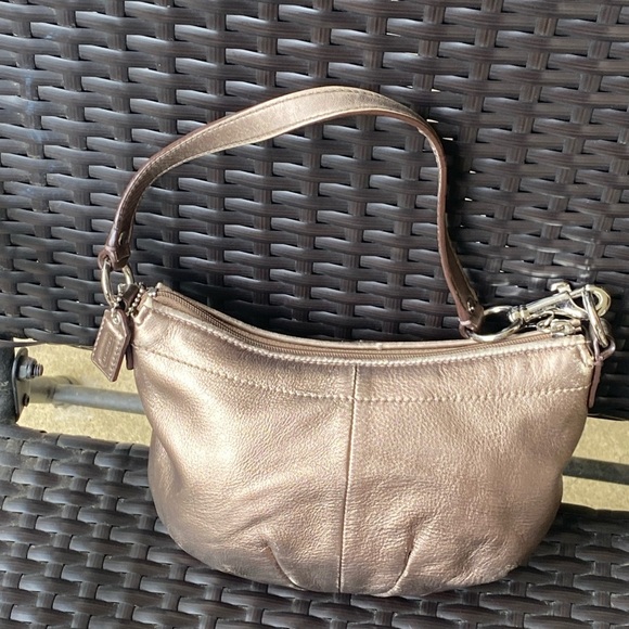 Coach Pewter Leather Shoulder Bag - Picture 3 of 12